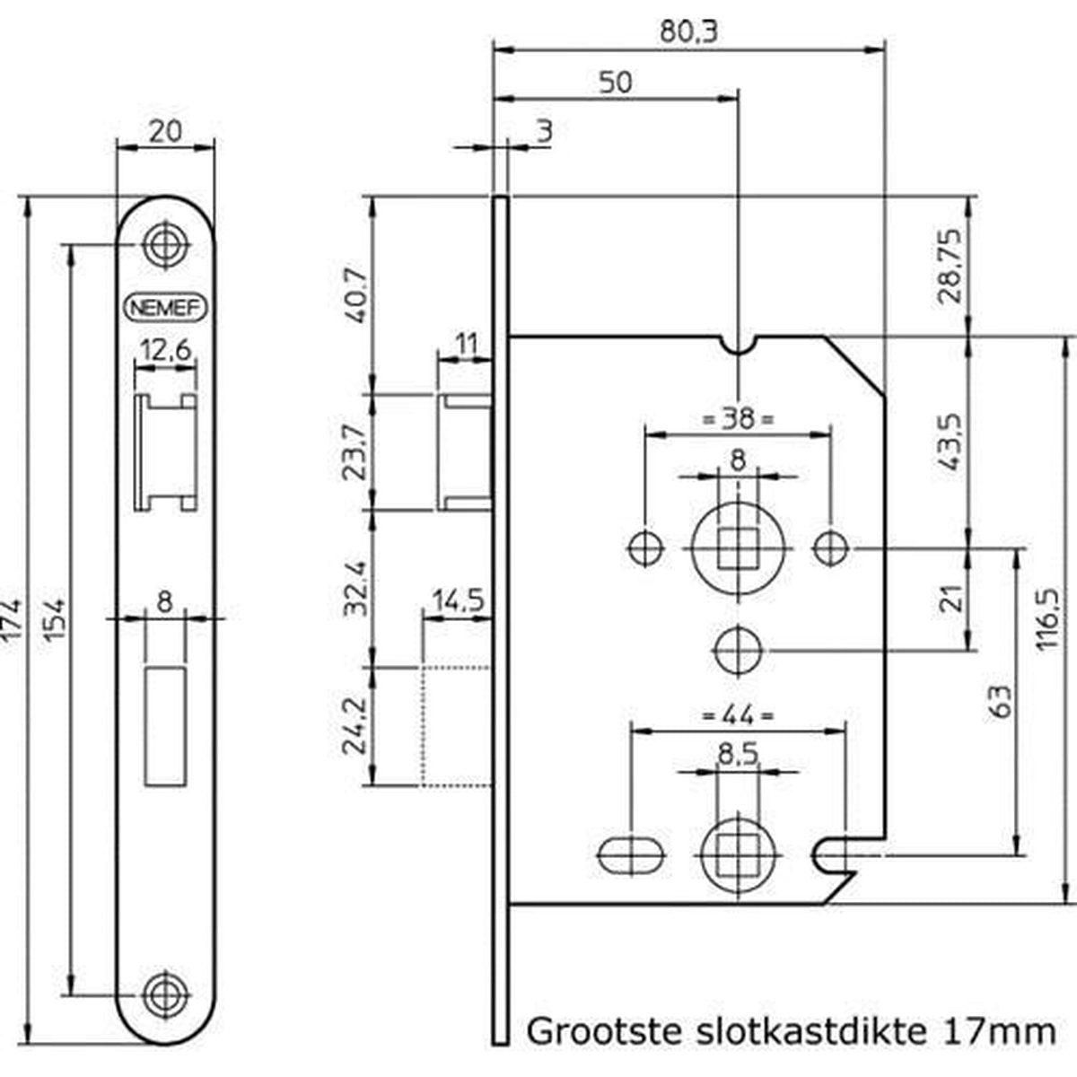 Nemef WC slot 1264/4-50mm rs - 9126404501
