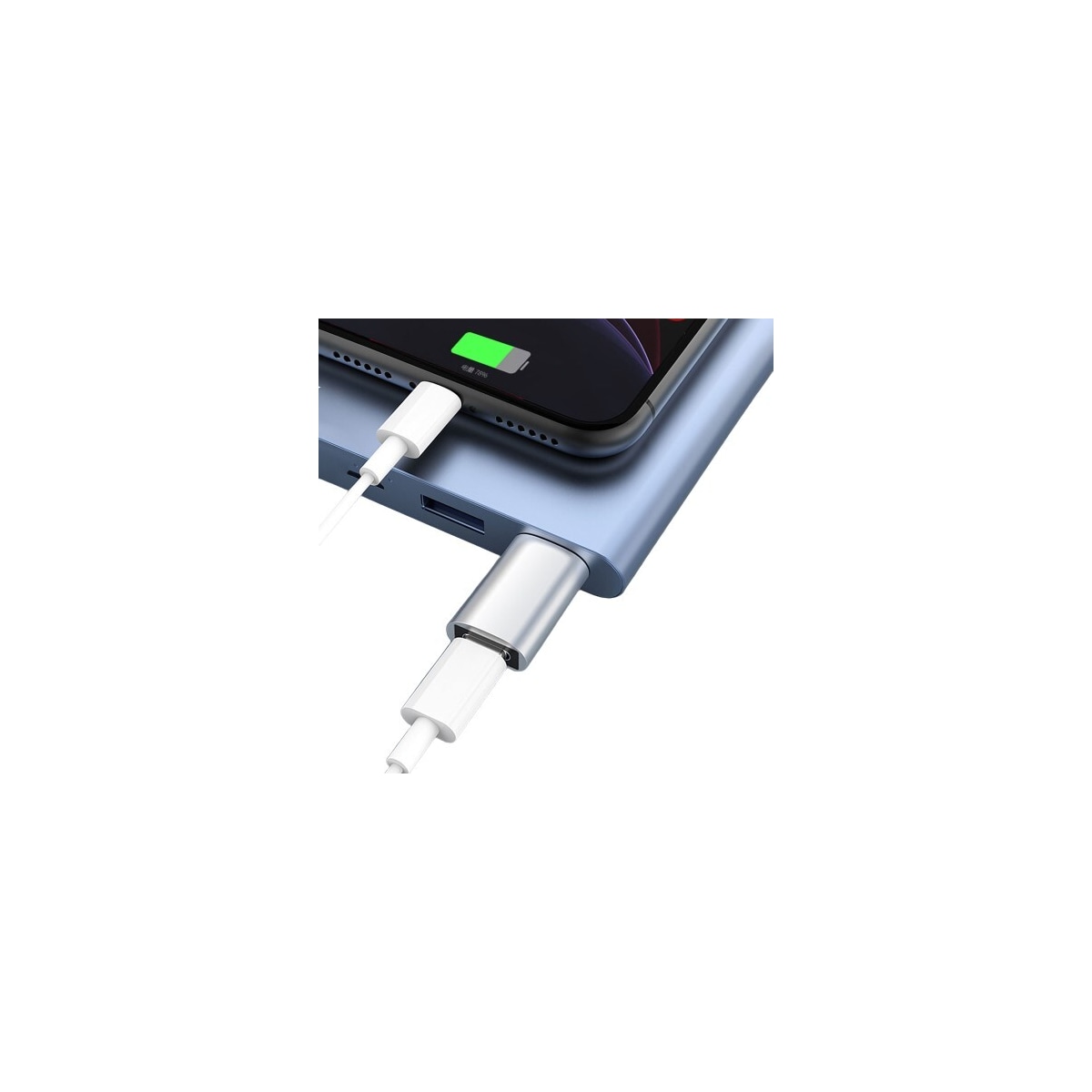 USB 3.0 (hann) til USB-C (hun) adapter Sølv