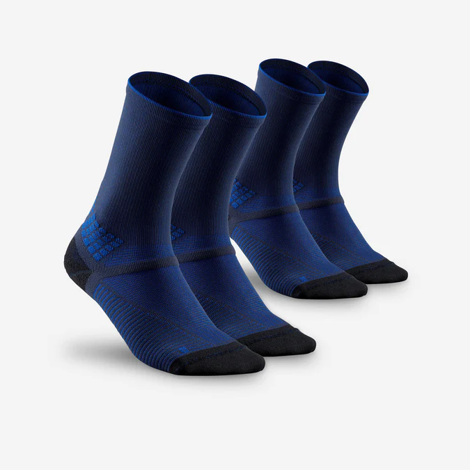 Decathlon Quechua - Meias de caminhada Quechua - Hike 500 High Pretas (2 pares)