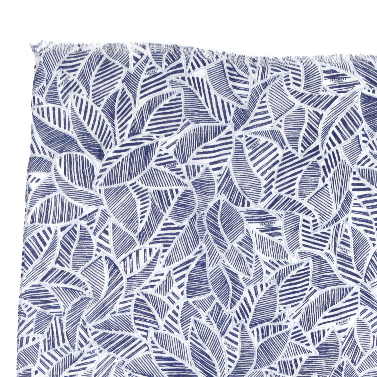 Hackett London Chèche en Laine mélangée à imprimé feuillage bleu - 180x75 cm