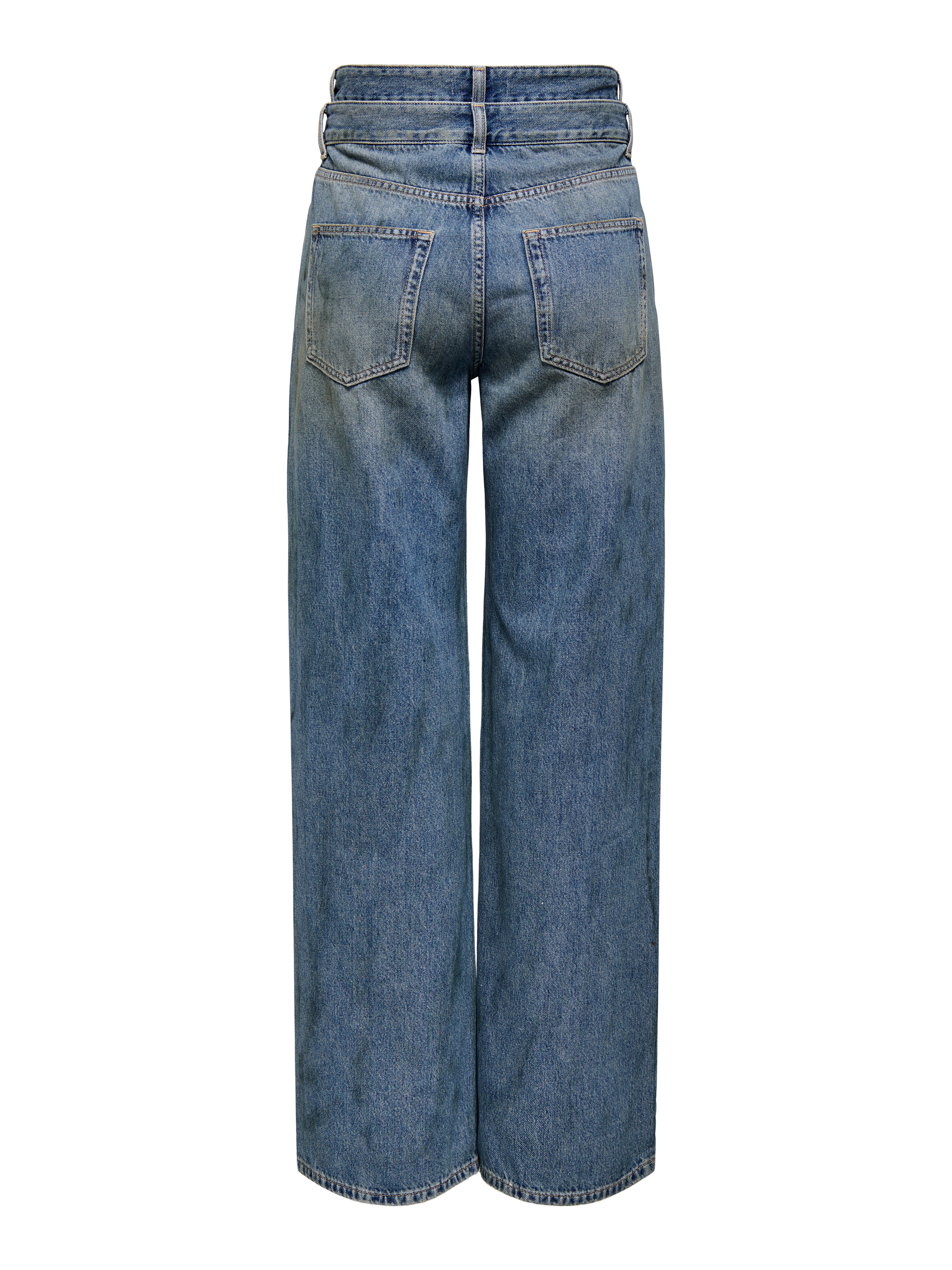 ONLESME-HOPE Super-High Waist Weiter Beinschnitt Jeans Medium Blue Denim