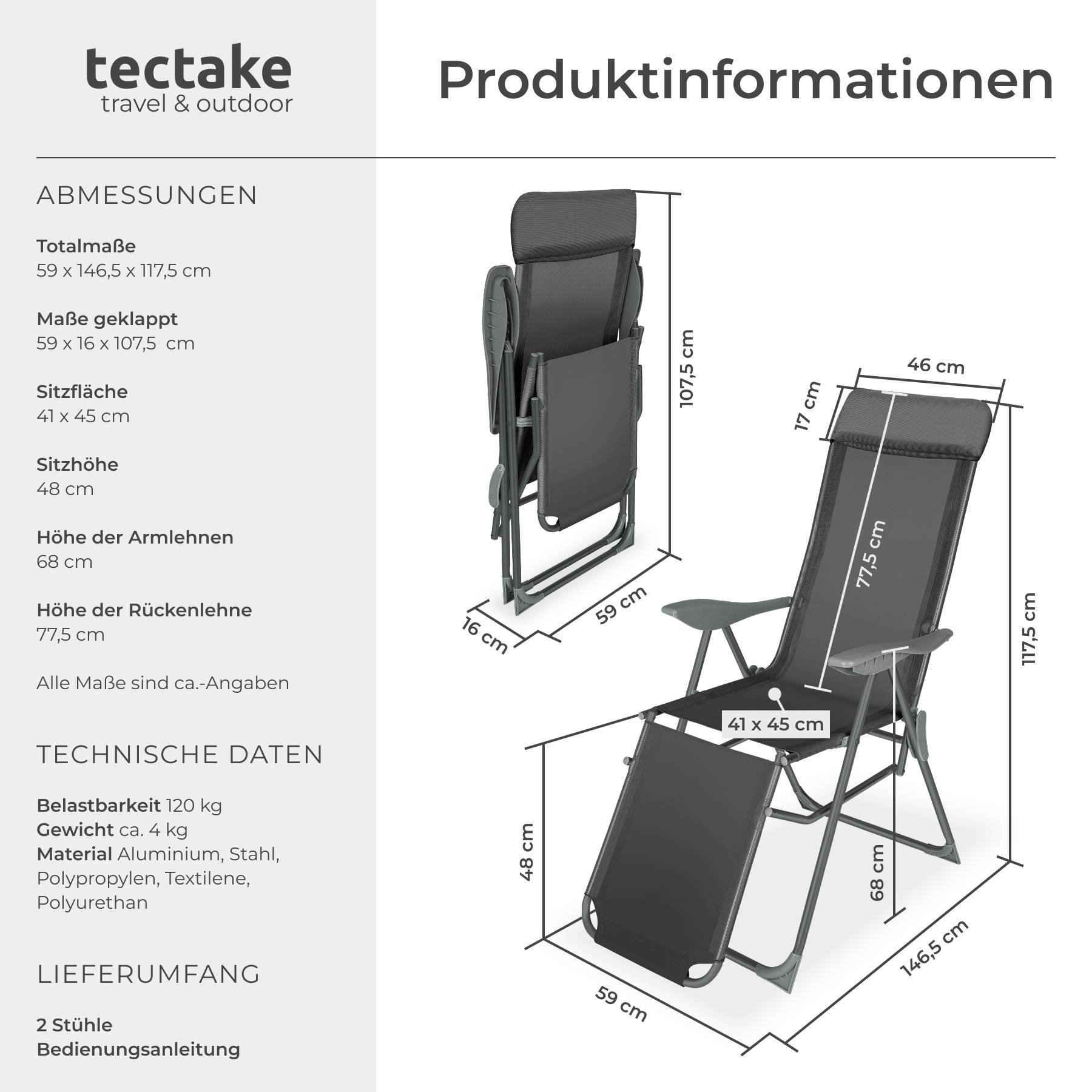 2er Set Gartenstuhl Jana