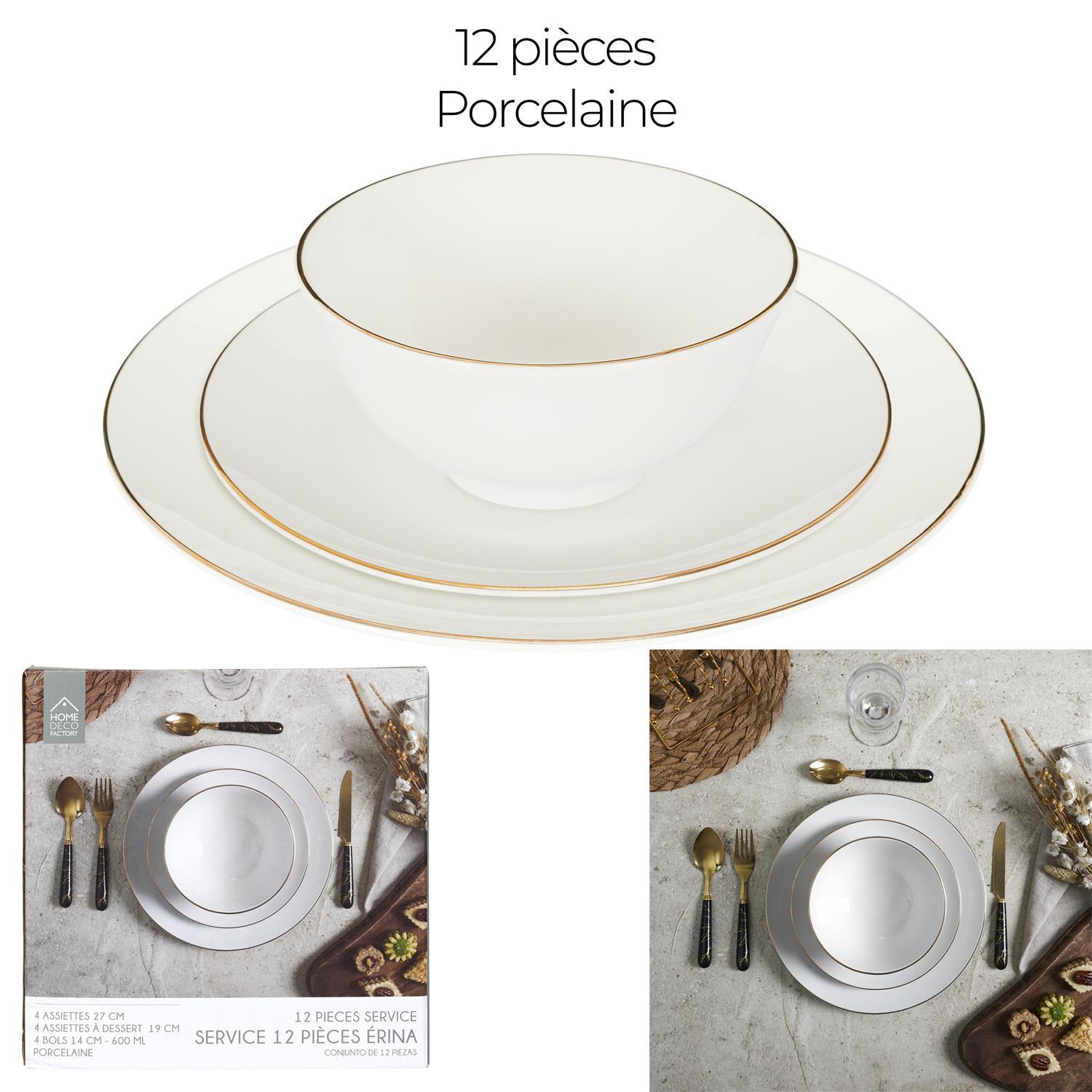 SERVICE TABLE PORCELAINE ERINA X12 PIECES