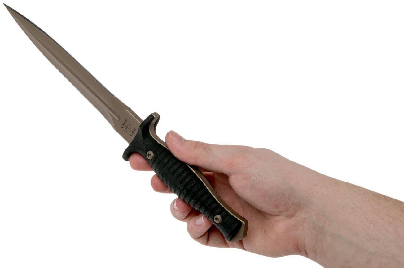 Spartan Blades George V14 Dagger Flat Dark Earth Blade, Black Handle, dolk