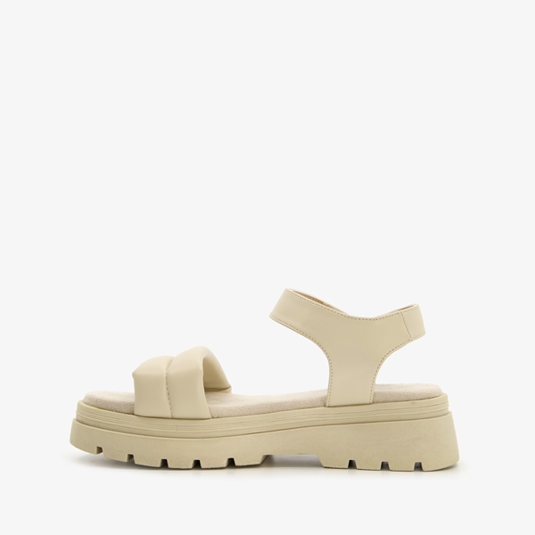 Blue Box dames sandalen met plateauzool beige