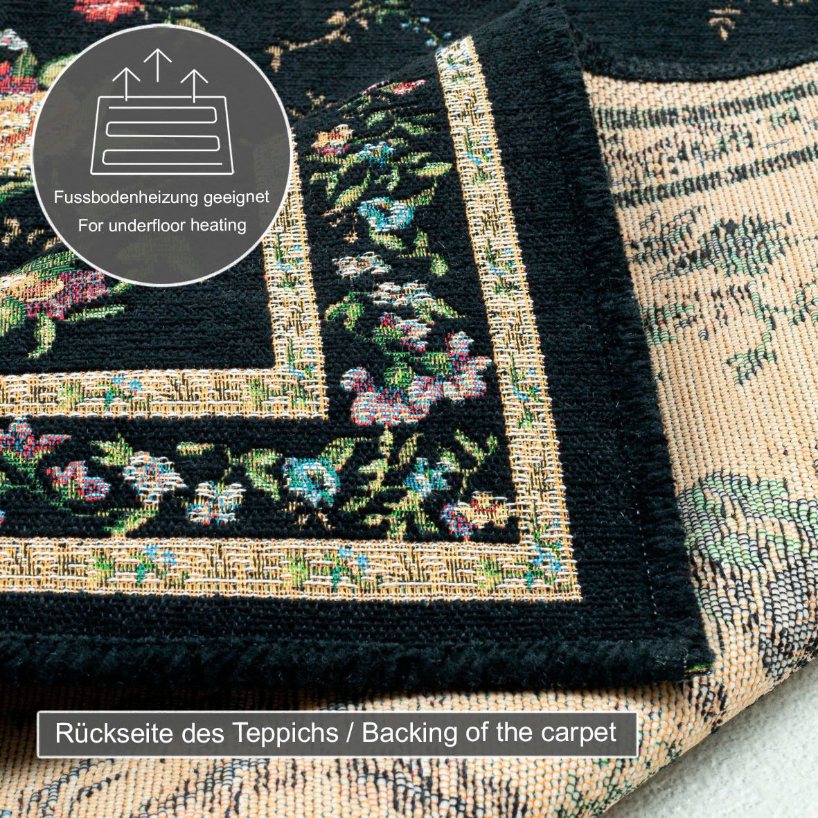 THEKO Teppich »Flomi Sagrini« rechteckig 4 mm Höhe Flachgewebe, Pastell-Farben, Blumen Design