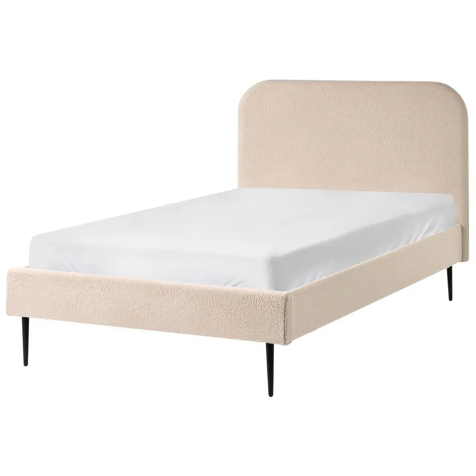 FLAYAT - Eenpersoonsbed - Beige - 120 x 200 cm - Bouclé