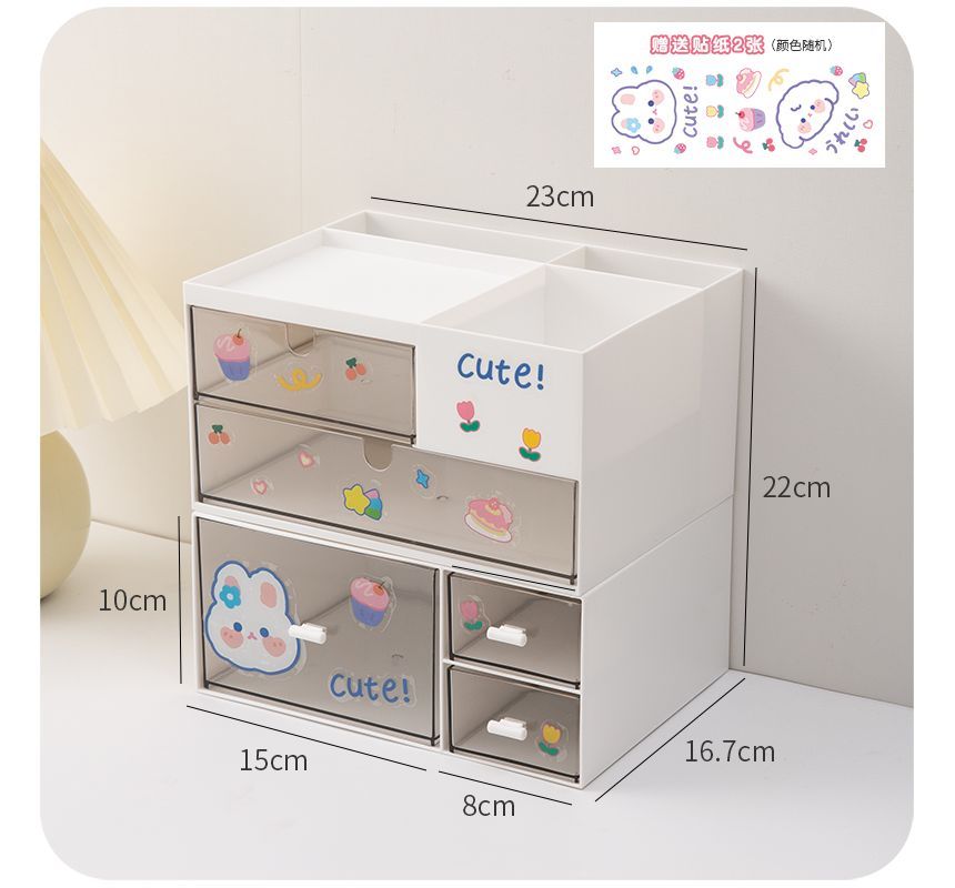 Momoi - Plastic bureau-organizer (verschillende designs) met sticker