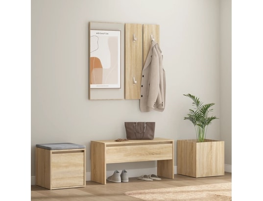 VIDAXL - Armoire Ensemble de meubles de couloir chêne sonoma bois d'ingénieri...