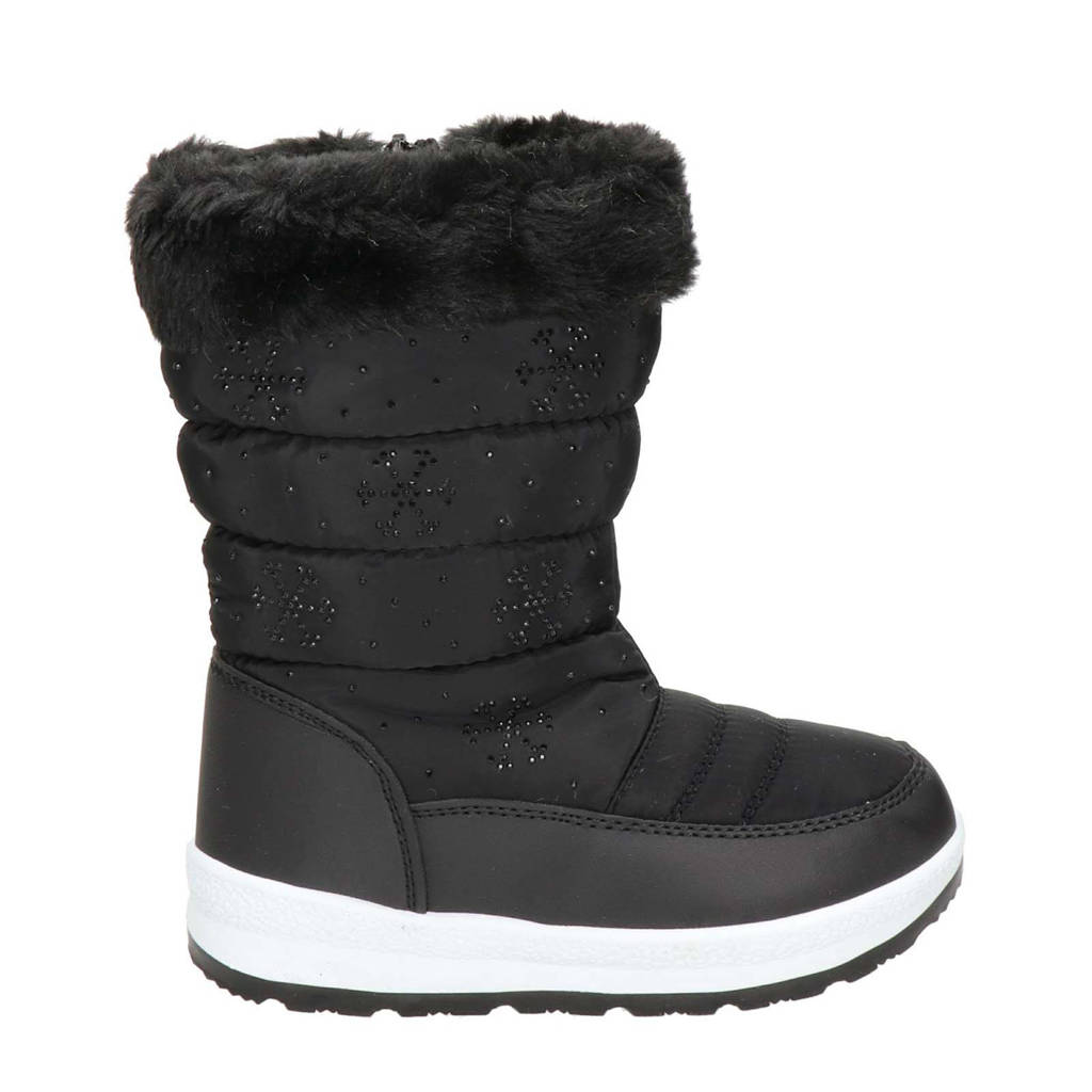 Snow Fun snowboots met strass steentjes zwart