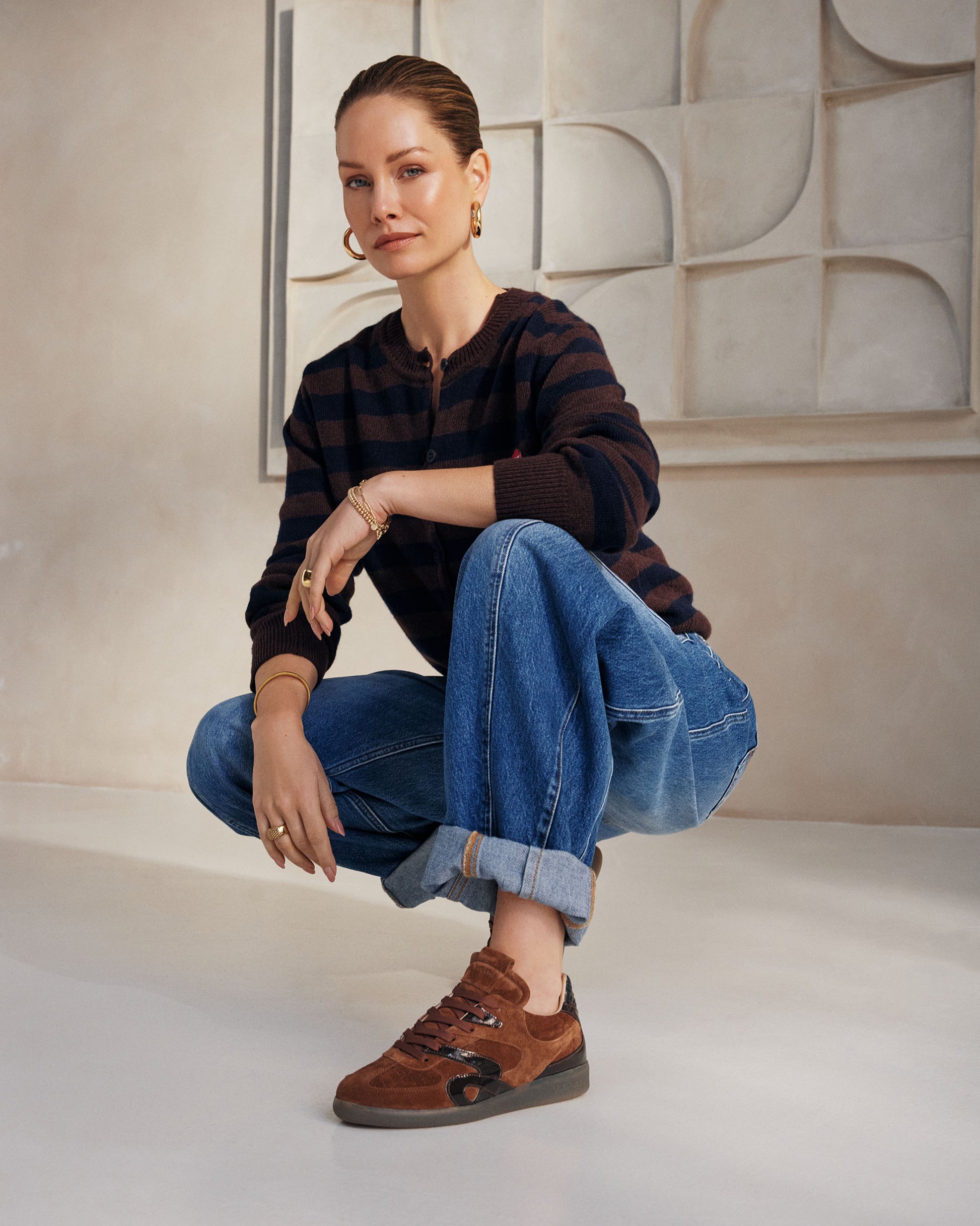 VIA VAI cognac dames sneakers Nilla Macy