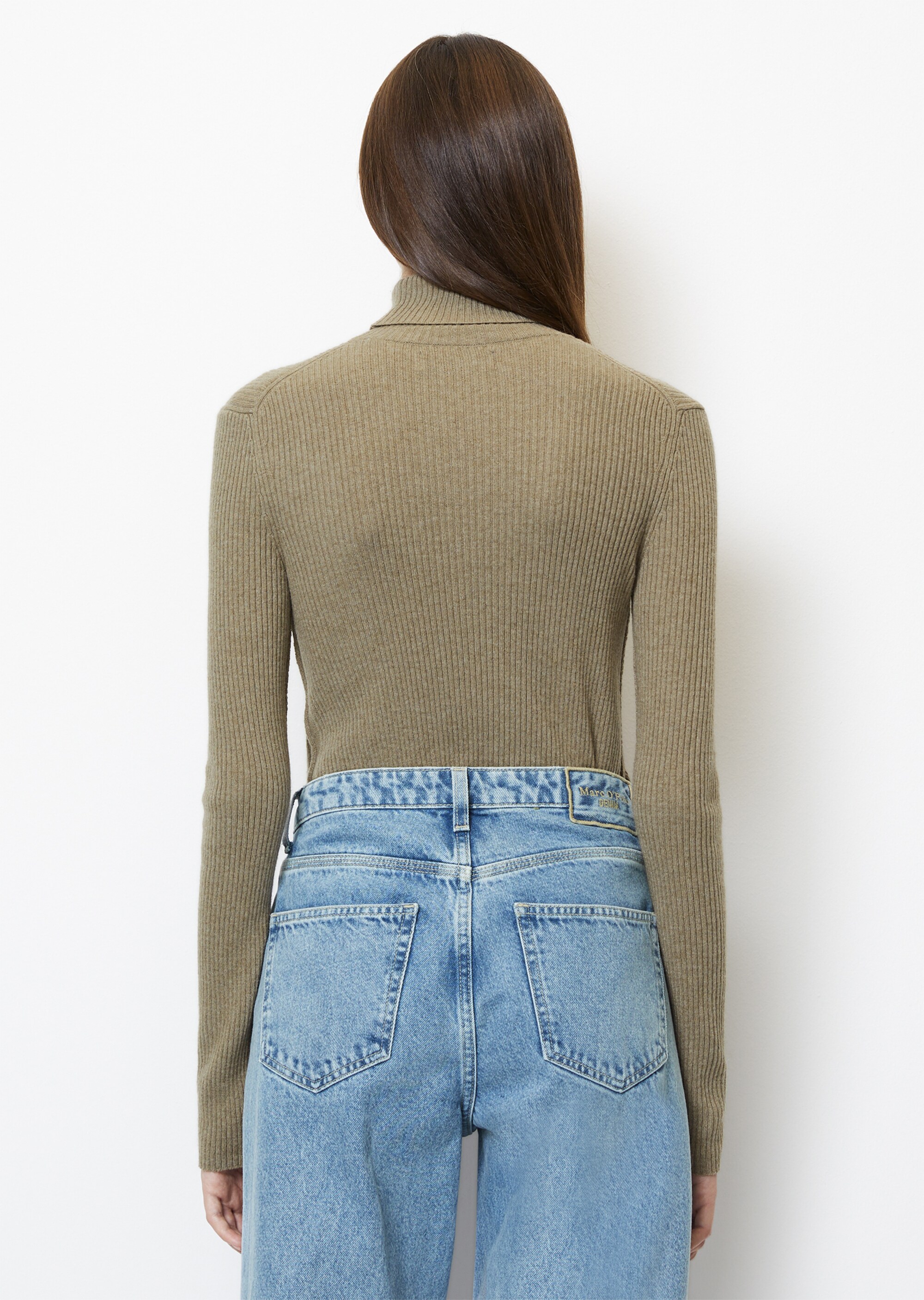 Rollkragenpullover shapedim soften Rippstrick