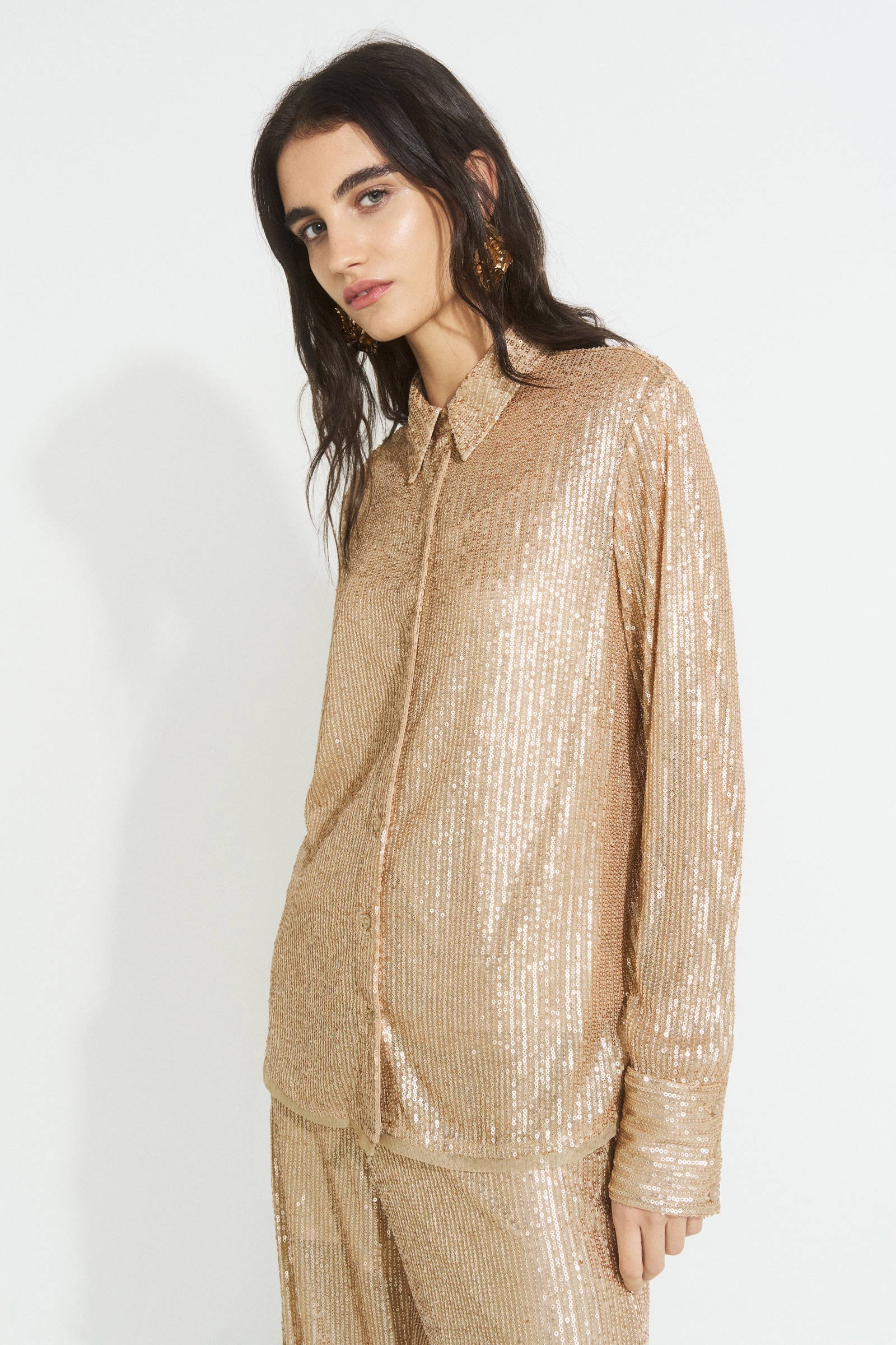 Ruby pailletten blouse goud