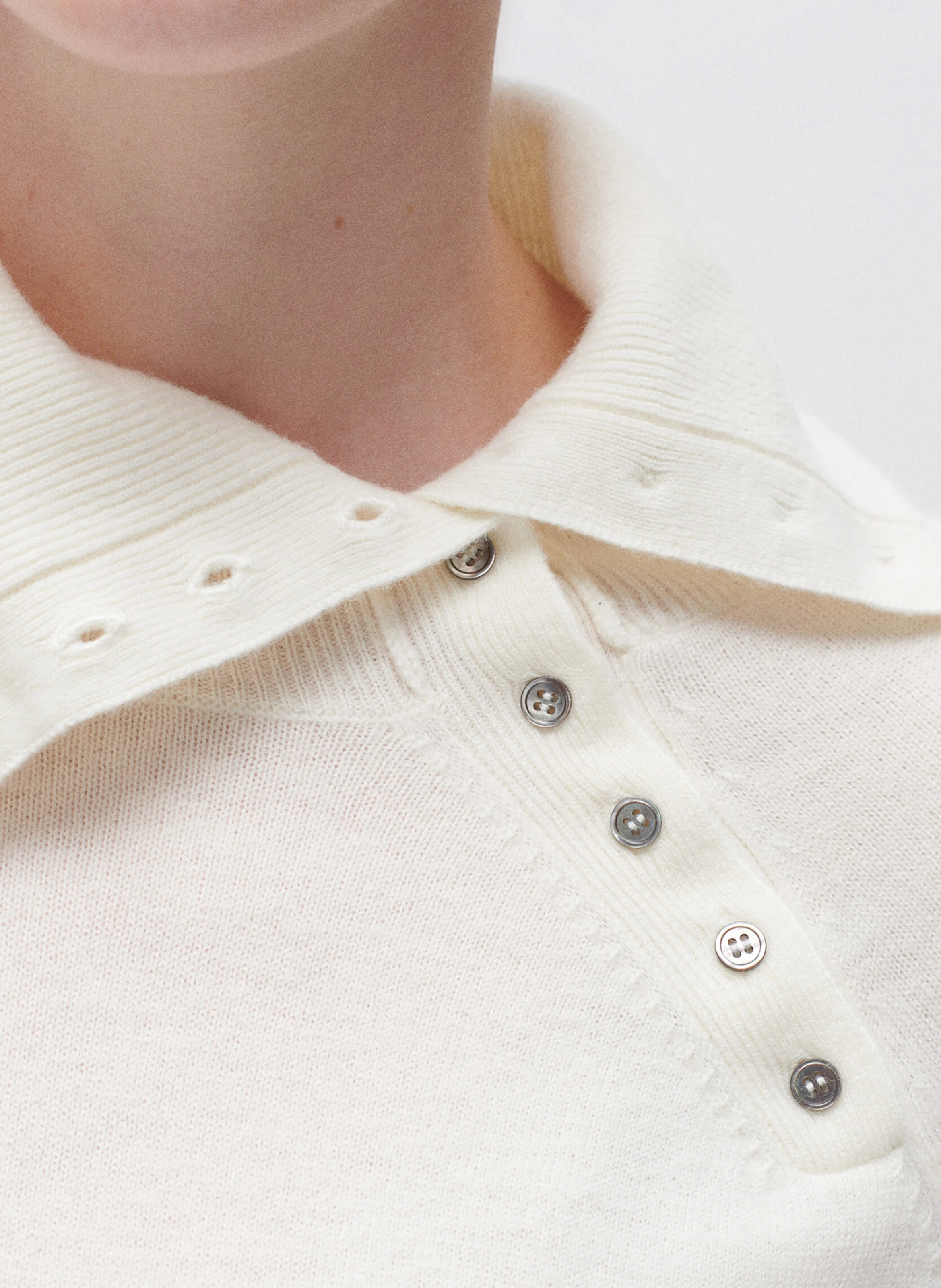 MELISSANDRE - Pull col à revers en laine | Beige
