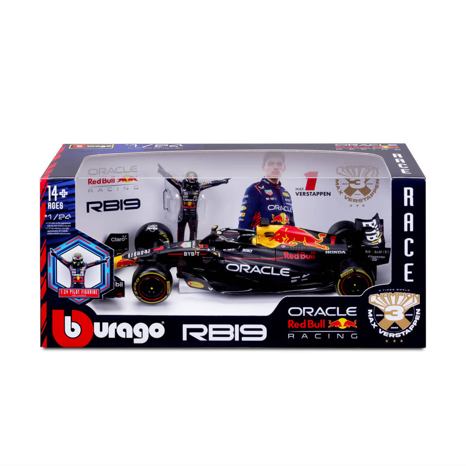 Bburago Max Verstappen RBR RB19 Racing Legends auto - 1:24