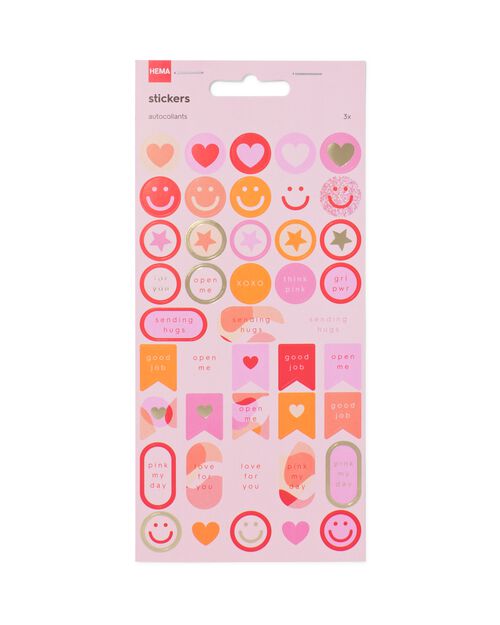 feuilles d'autocollants rose 19x10 - 3 feuilles