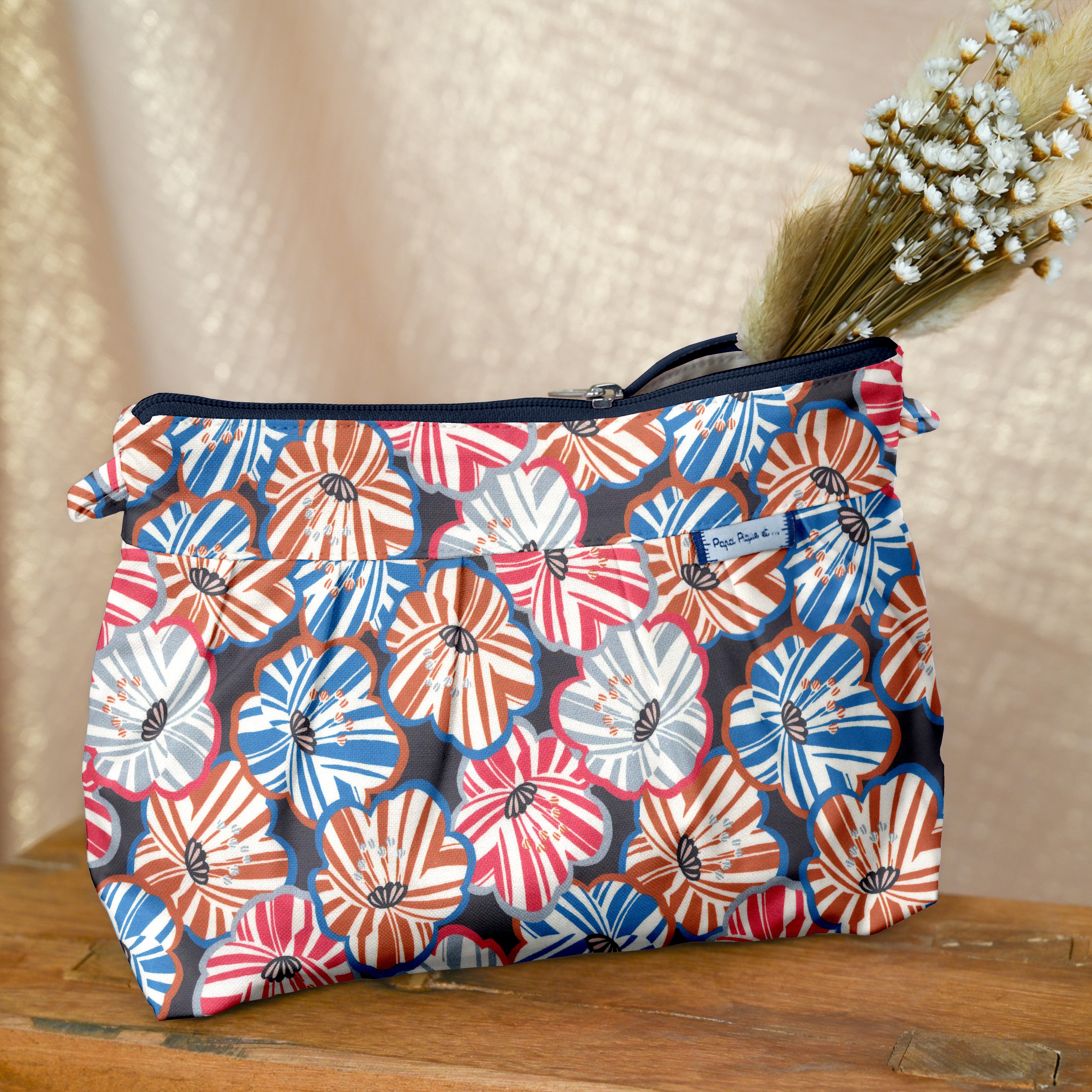Pochette Plissée Anémones Rayées