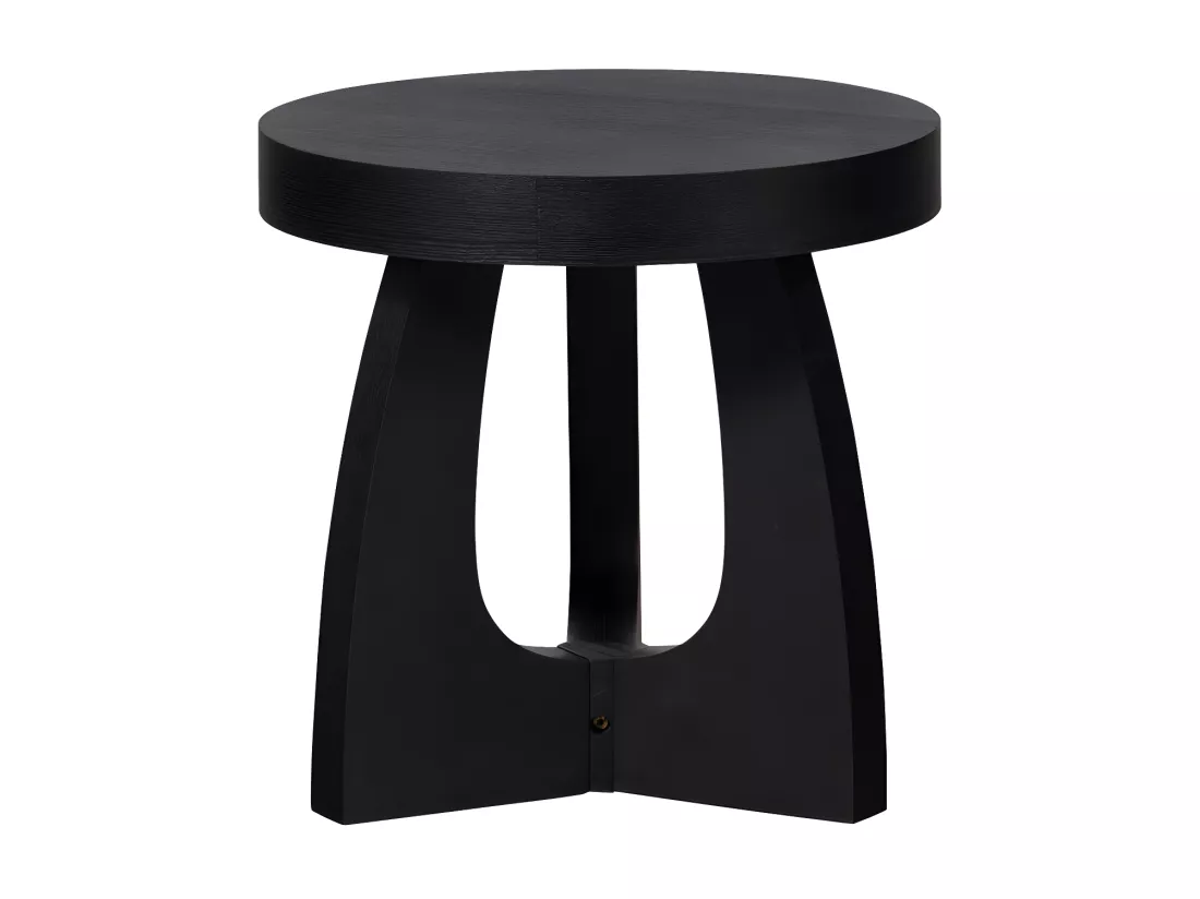 Tala - Table d'appoint ronde en bois ø45cm - Noir
