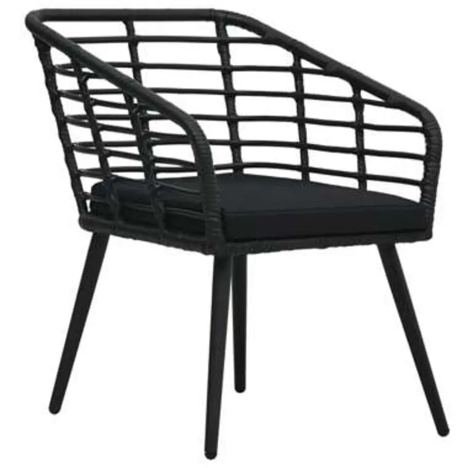 vidaXL - Bistroset - Zwart - Poly rattan