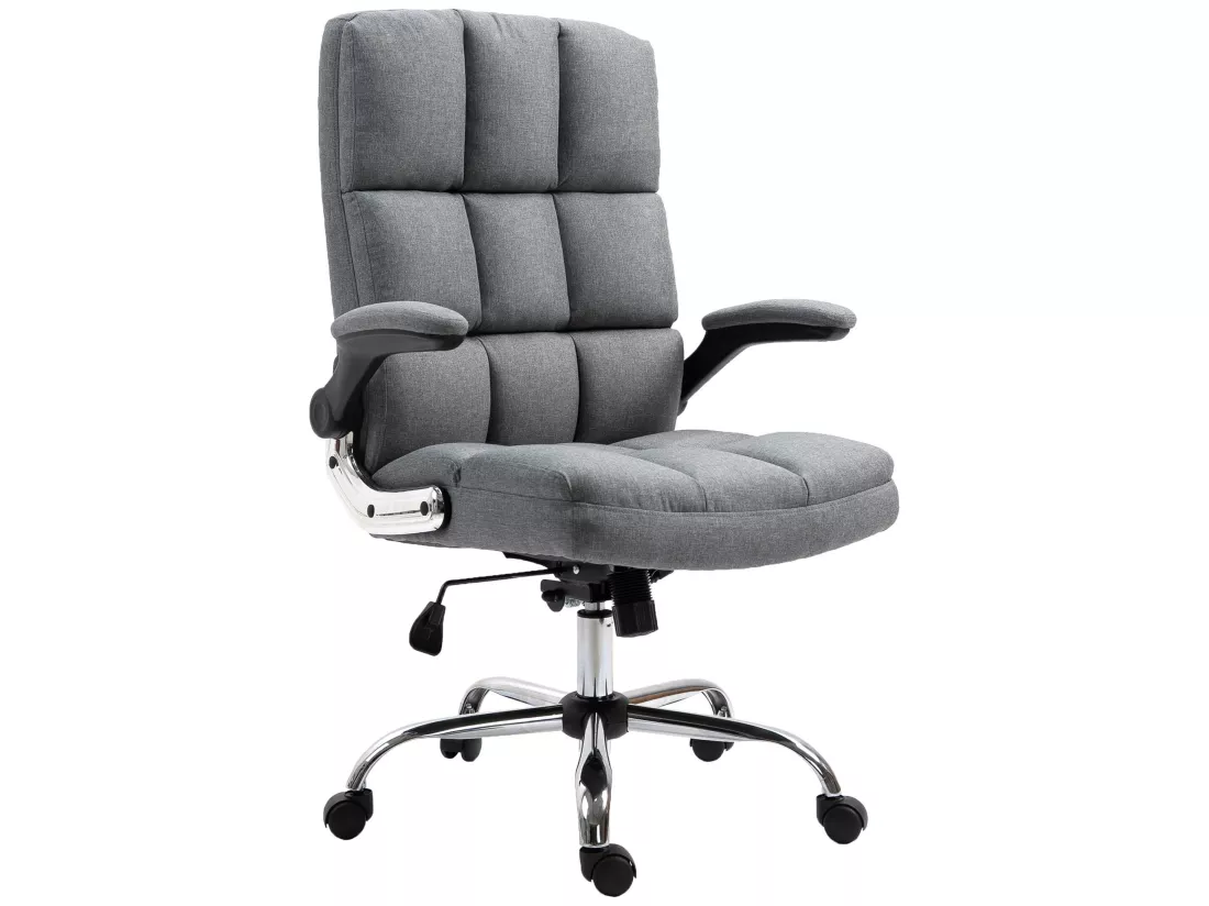 Chaise de bureau MCW-J21, tissu/textile gris