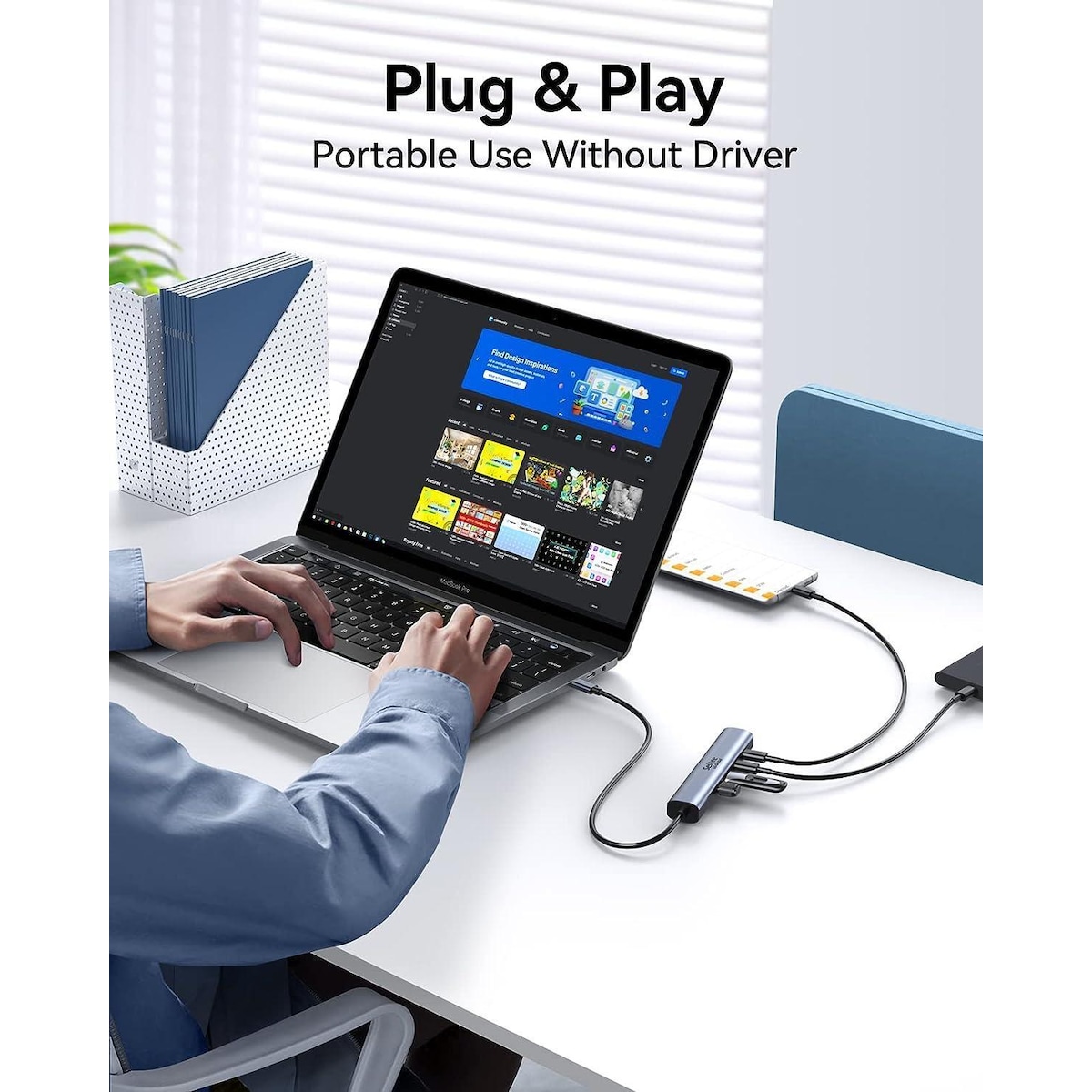 NÖRDIC Gen2 3.2 USB-C 4-porters Hub 10Gbps 19cm kabel 4xUSB-C