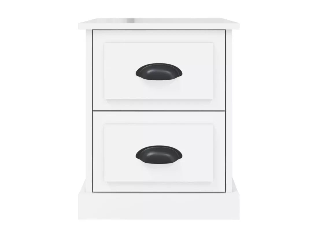 Tables de chevet 2 pcs blanc brillant 39x39x47,5 cm