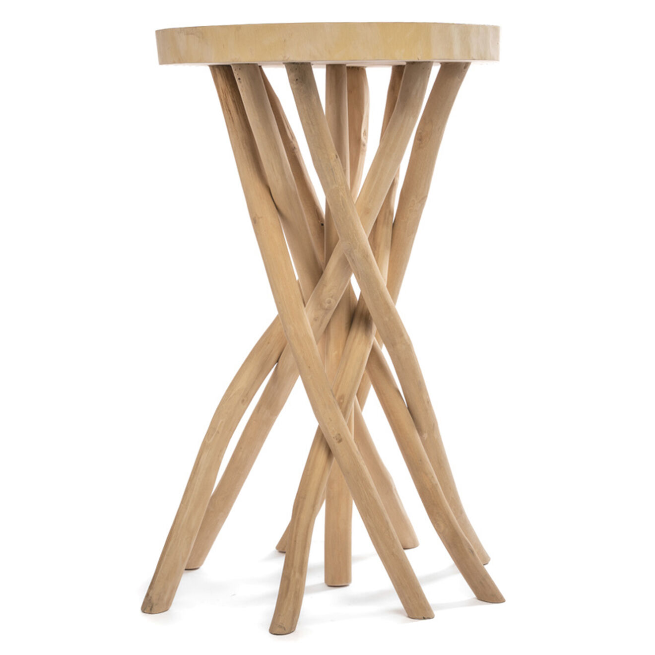 Bazar Bizar Table de bar Gili naturel - 60x60x103 cm