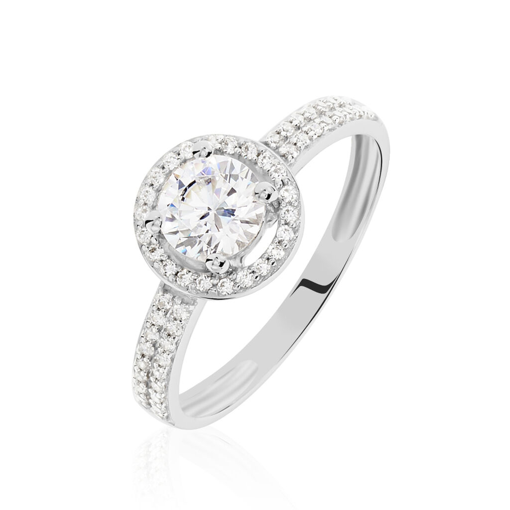 Bague Stelila Or Blanc Oxyde De Zirconium
