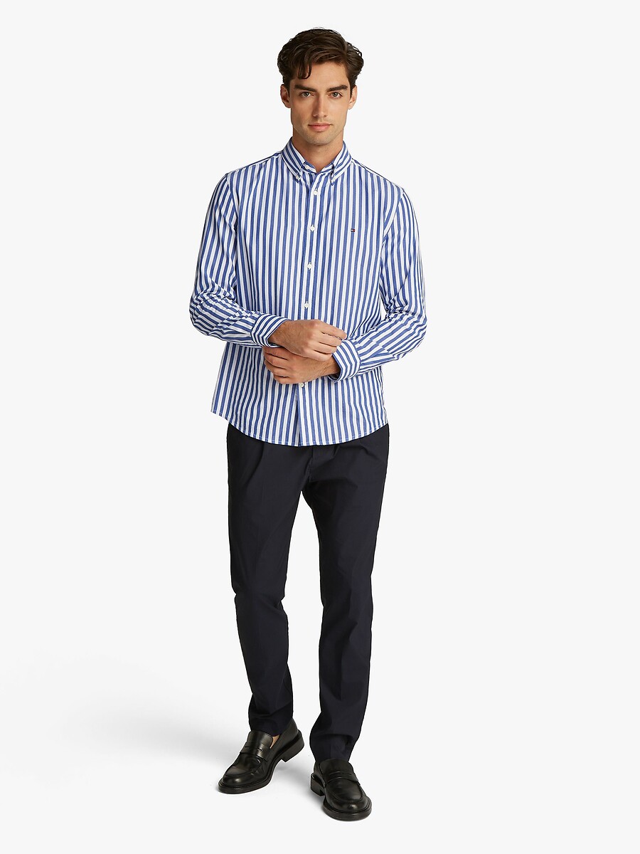 TOMMY HILFIGER<br>Camisa de popeline com listras retas