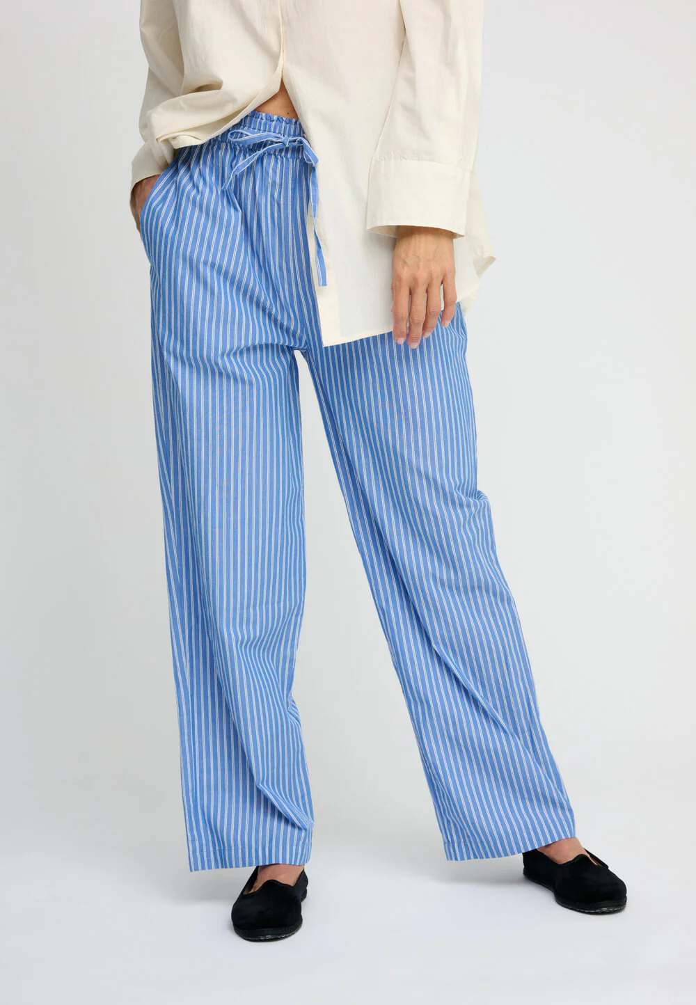 Moshi Moshi Mind  Moon stripe bukser - heaven blue / ecru