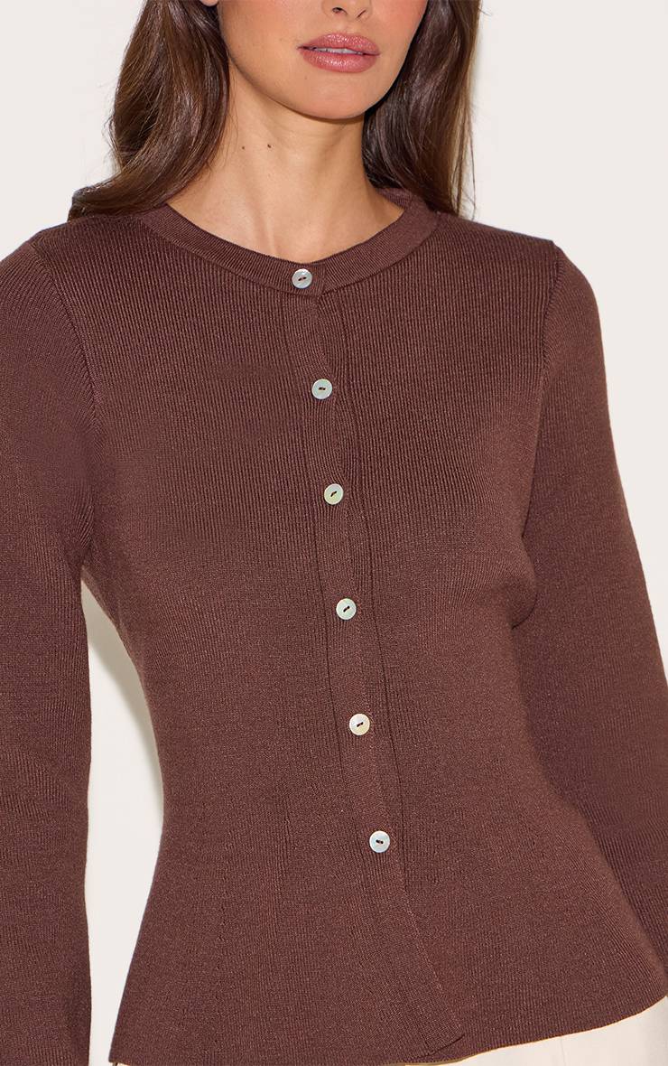 Moka Cardigan En Maille Compacte À Basque