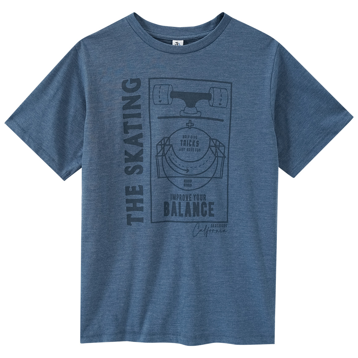 Yigga Jungen T-Shirt mit Skating-Print blau