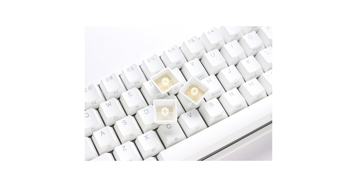 DuckyOne 2 Pro Mini White Classic, gaming toetsenbord  (Wit, US lay-out, Cherry MX Red, RGB led, Double-shot PBT, QUACK Mechanics, 60%)