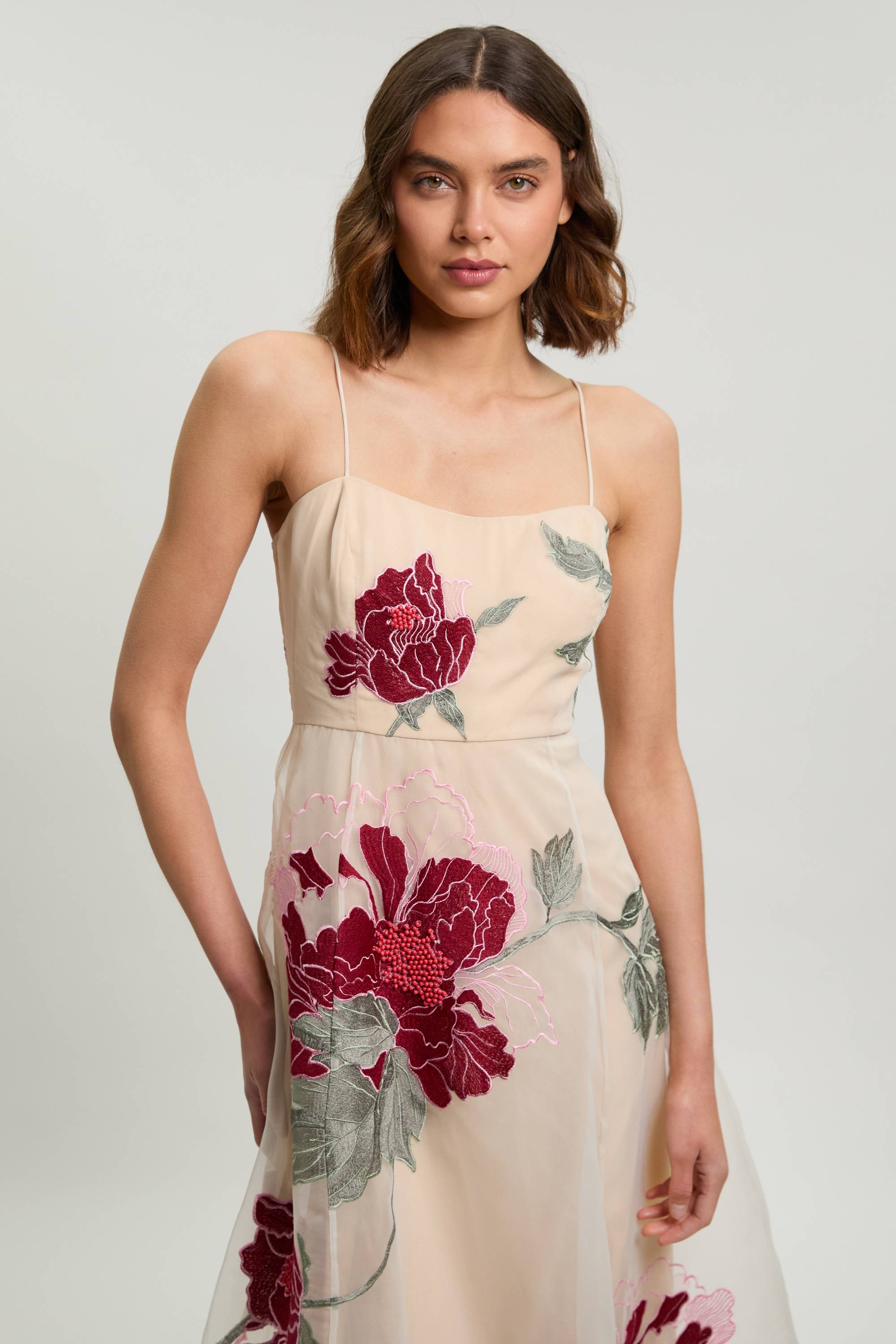 KarenMillen Robe Bustier En Organza À Broderie Florale