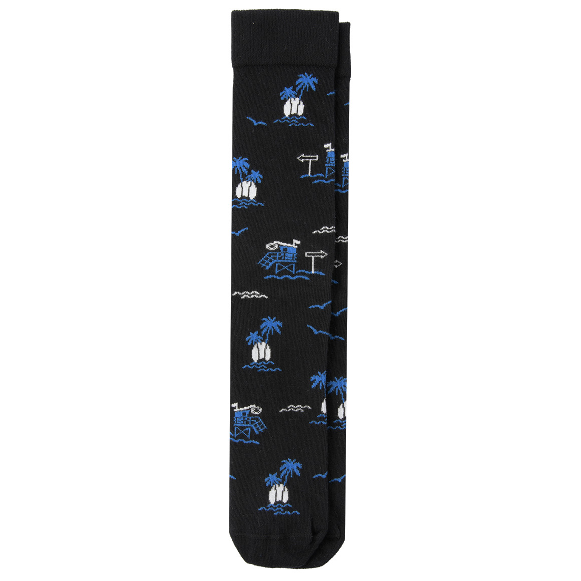 VanVaan 1 Paar Herren Socken mit Palmen-Motiven schwarz