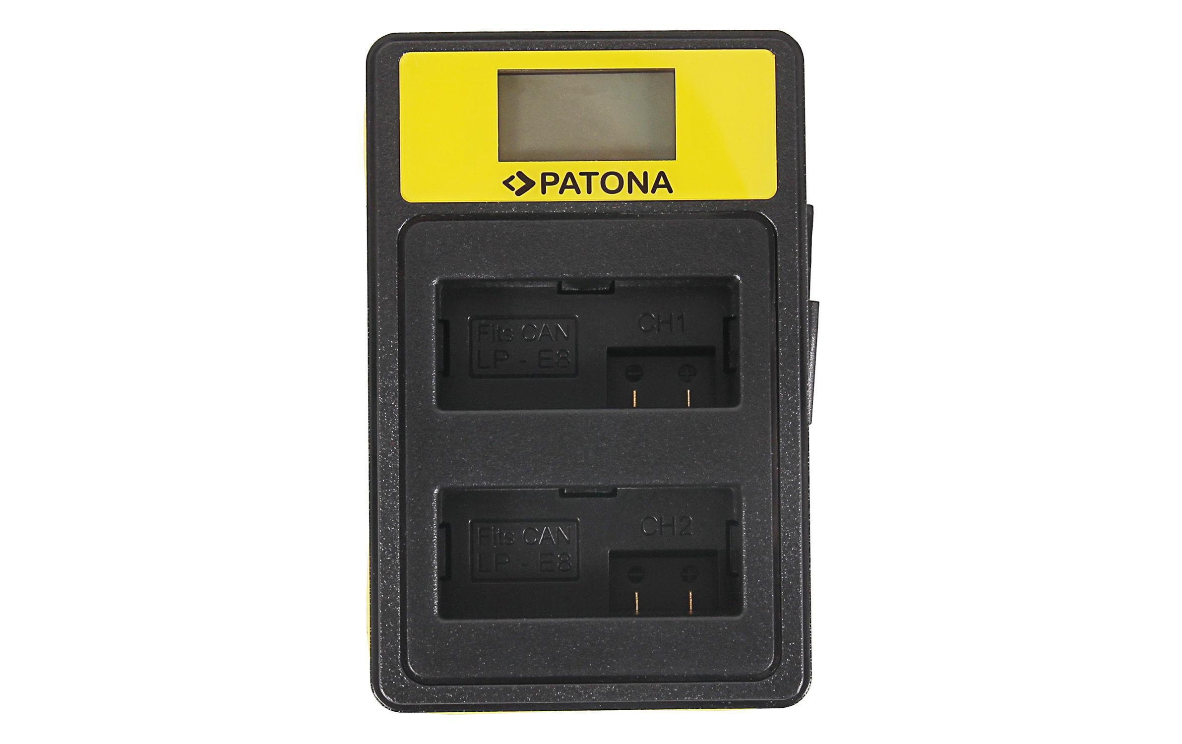 Ladegerät Smart Dual LCD USB Canon LP-E8Dual Ladegerät mit LCD Display