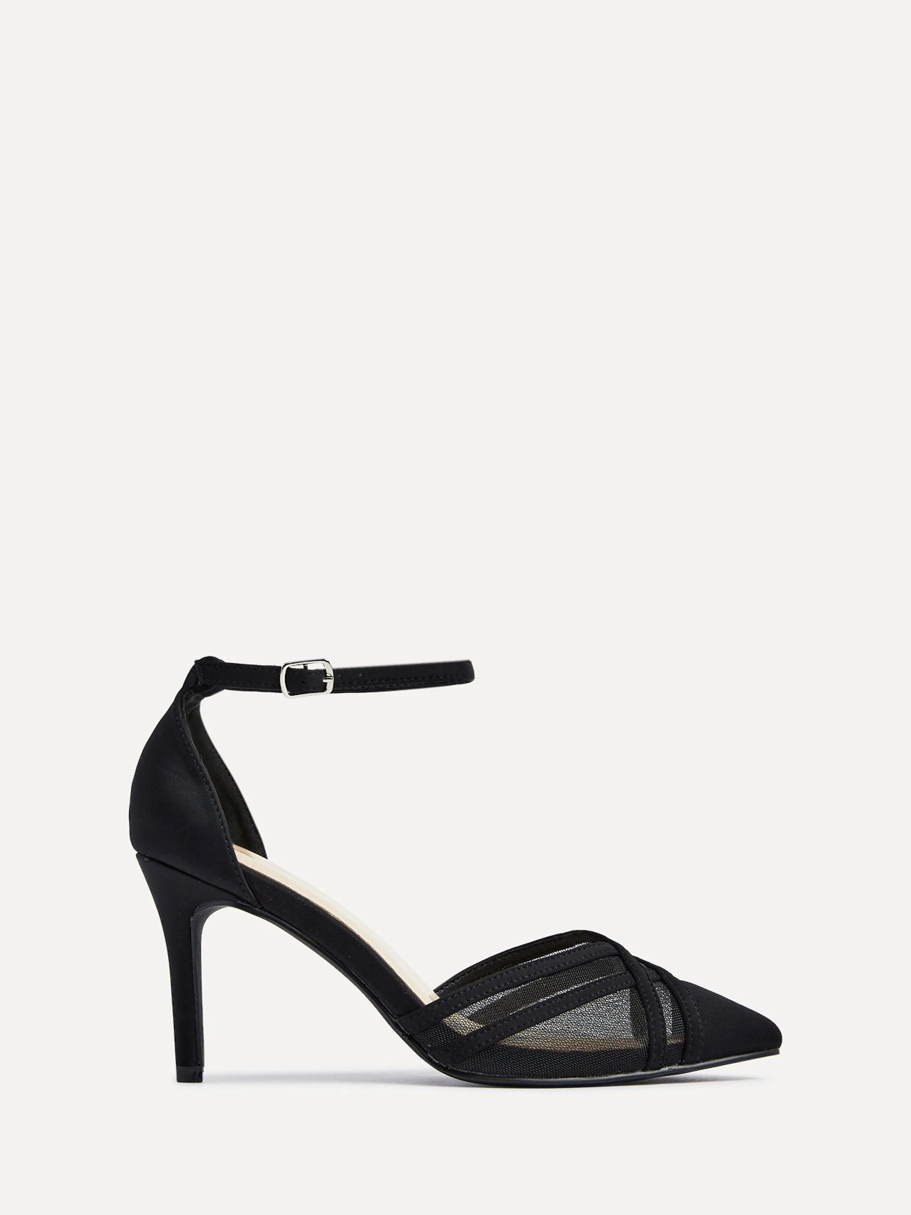 Zwart - Linzi Siobhan Mesh Closed Back Court Heels