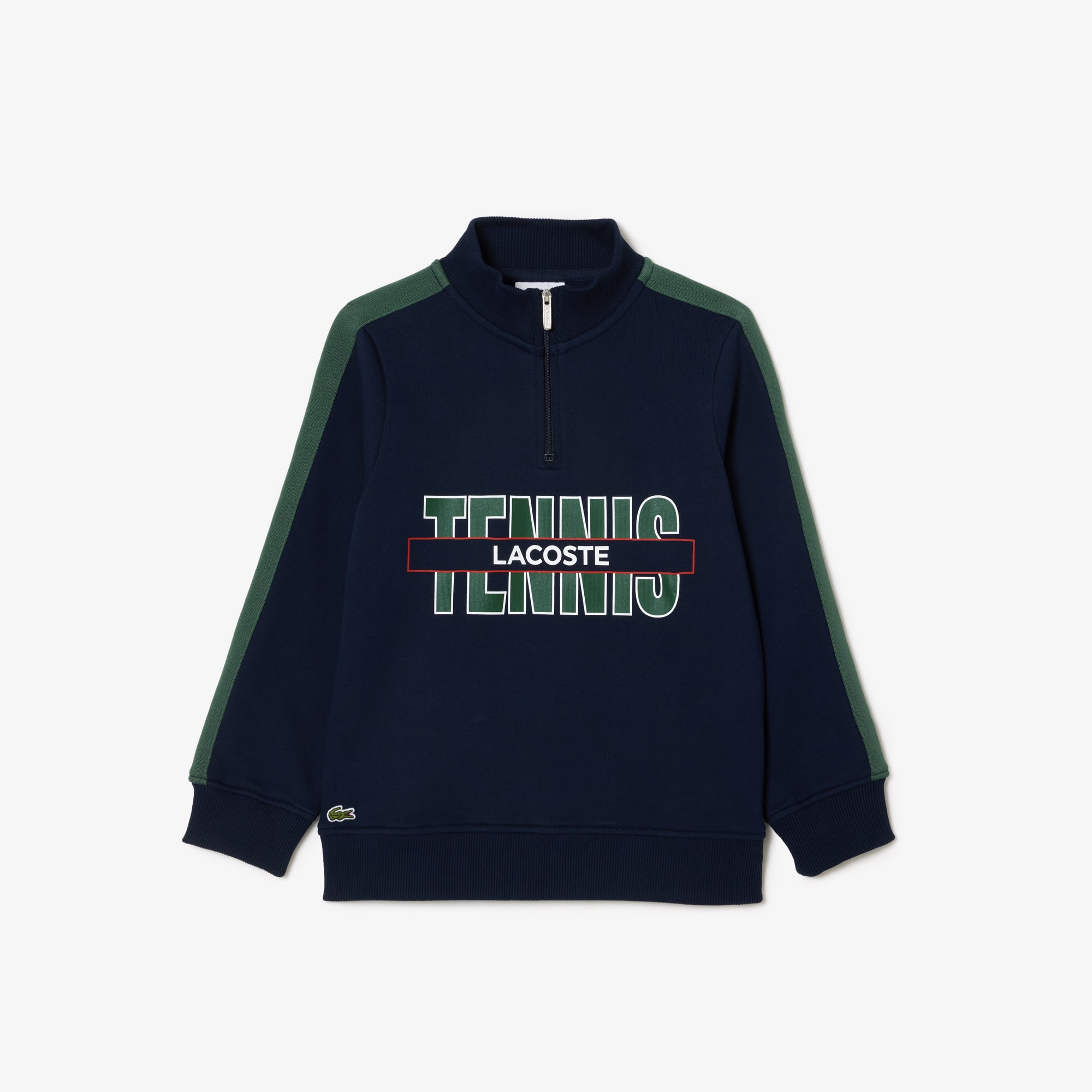 Sweatshirt imprimé col zippé en coton Pullovers & Sweatshirts - Bleu - Lacoste - Enfant