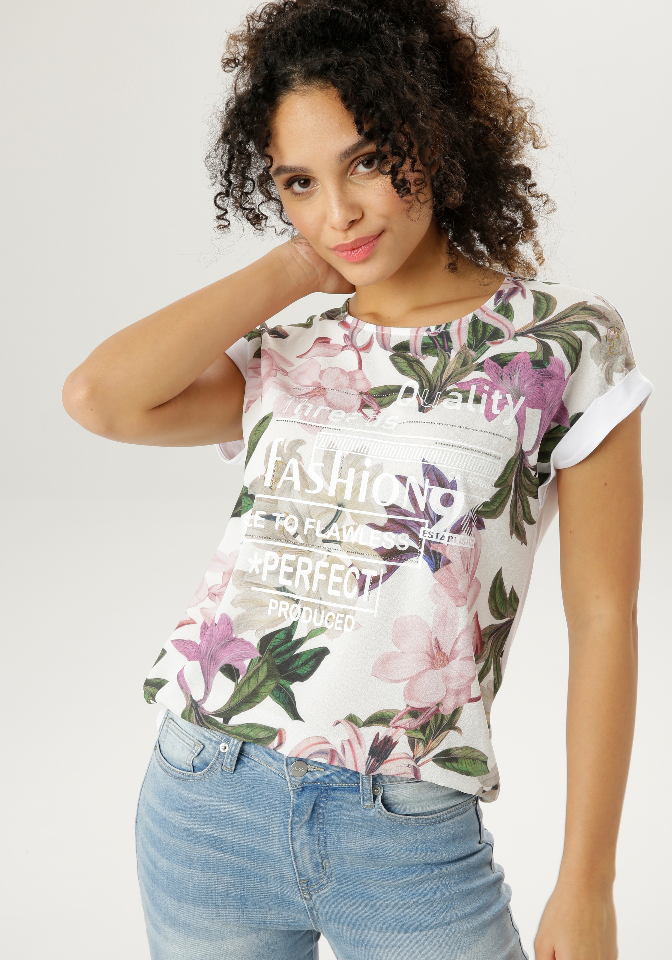Aniston SELECTED Blusenshirt , mit Glitzersteinchen