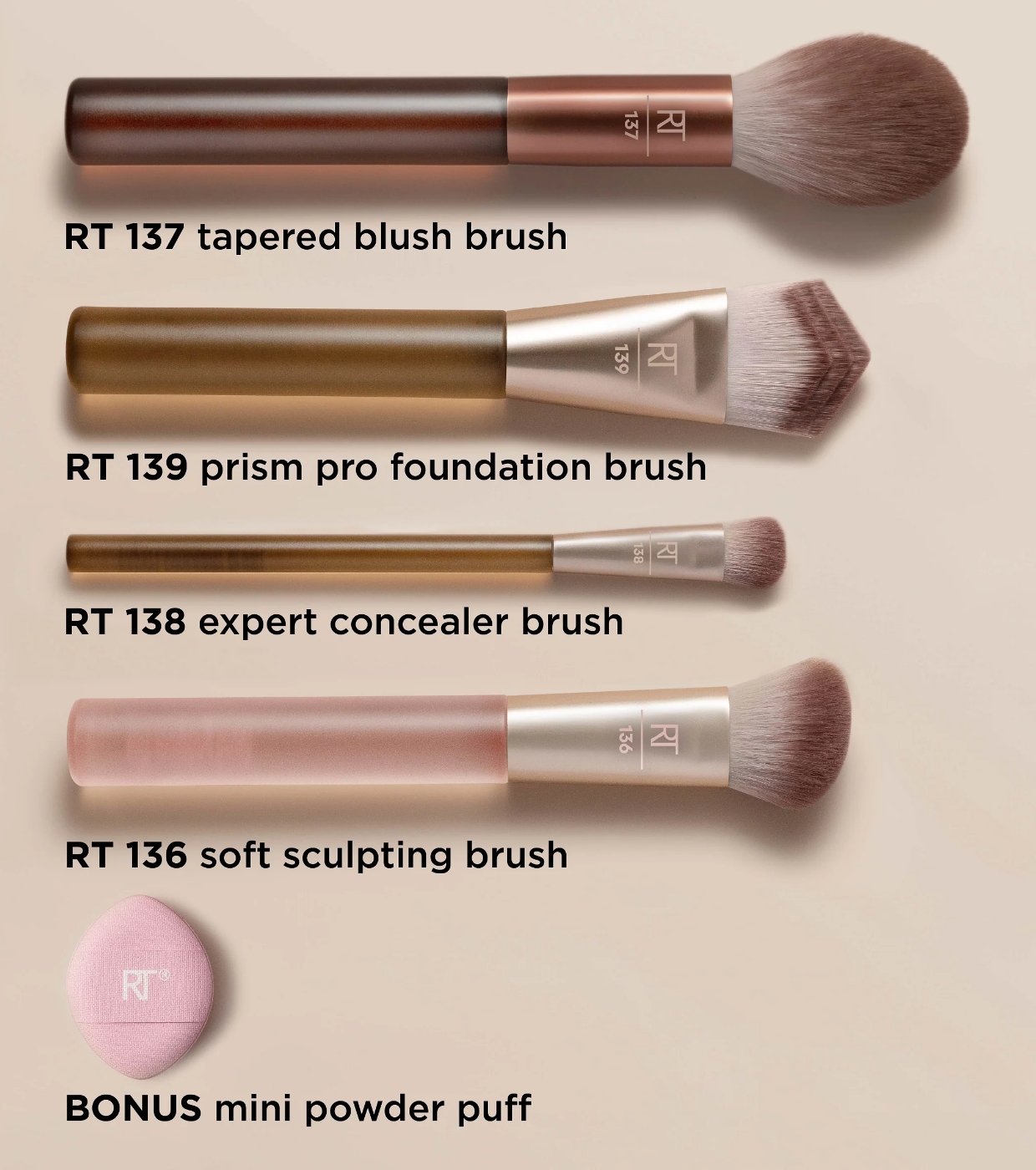 Real Techniques - *New Nude 2.0* - Conjunto de pincéis Blurred Base
