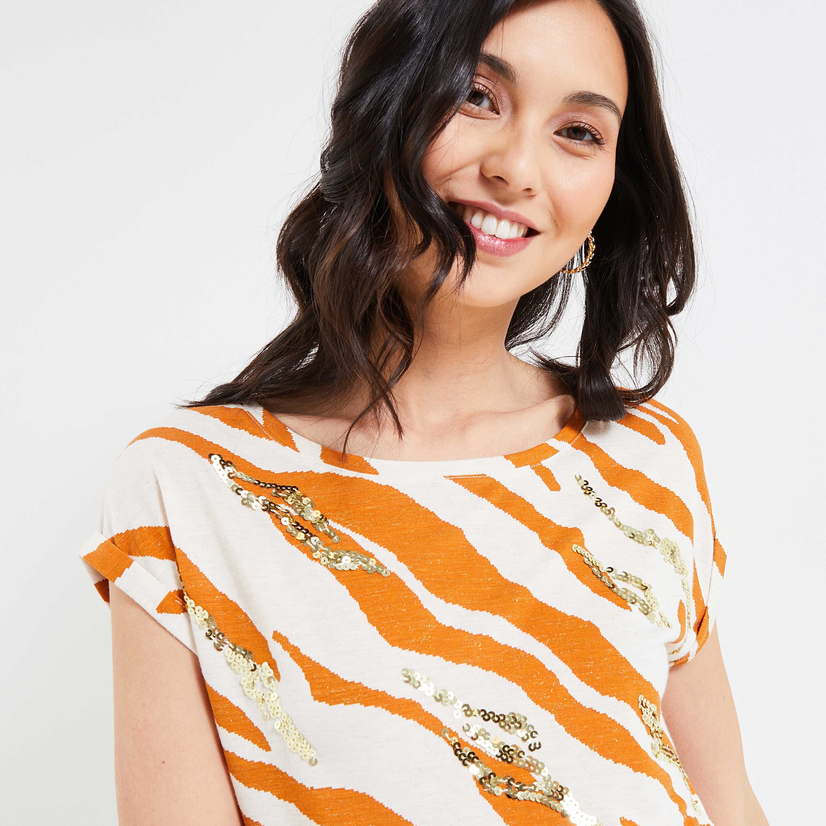 Tshirt imprimé femme - BEIGE