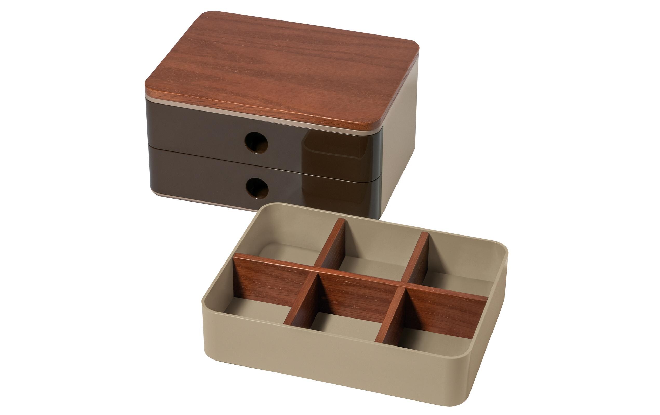 Schubladenbox Allison Smart-Box Plus 2 Schubladen, BraunSchubladenbox stapelbar mit 2 Schubladen