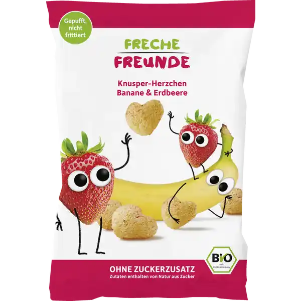 Bio Knusper-Herzchen Banane & Erdbeere