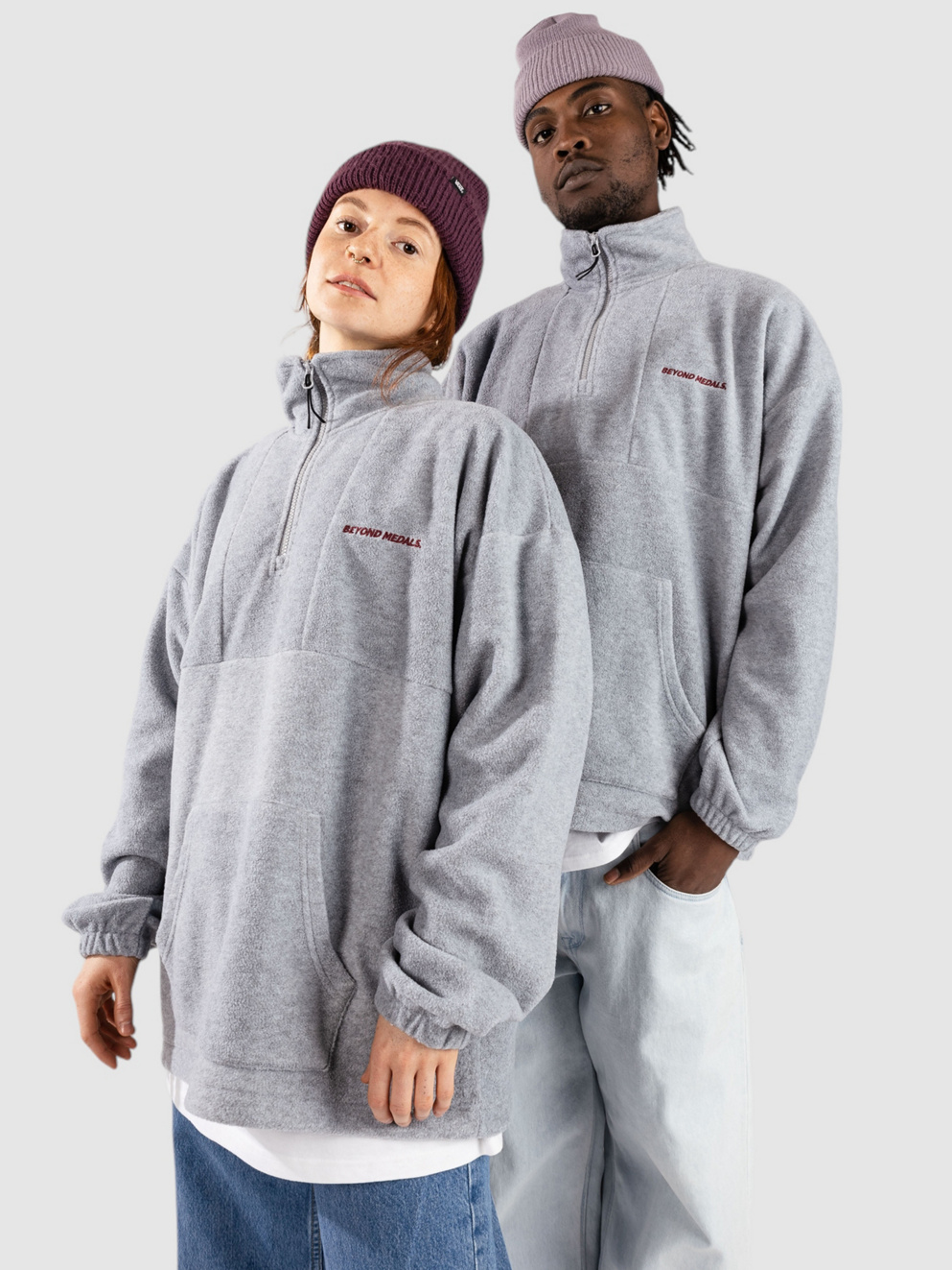 Beyond Medals Halfzip Fleece Sweater grey