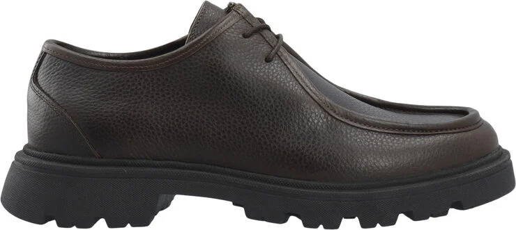 Bianco BIASHARP Moc Toe Shoe Tumbled Leather Dark brown