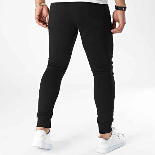 Pantalon Jogging Ecusson Noir Blanc