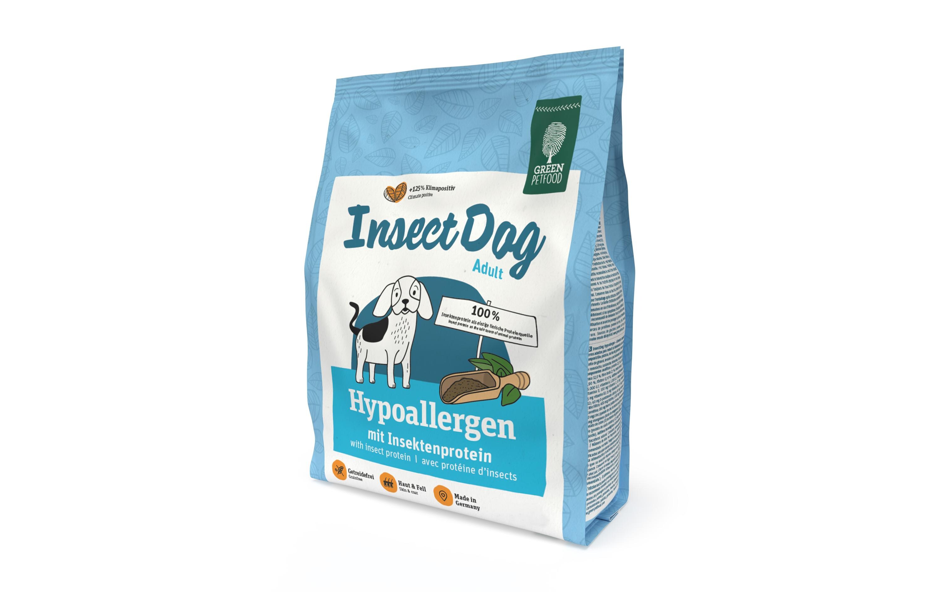 Trockenfutter InsectDog Hypoallergen, 0.9 kgDiät-Alleinfuttermittel für ausgewachsene Hunde mit Nährstoffmittelunverträglichkeiten