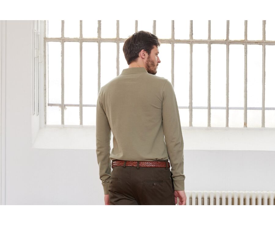 Polo manches longues homme Gris vert - ALEC II ML