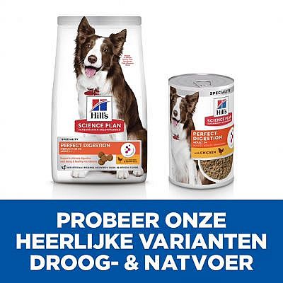 Hill's Science Plan Canine Adult Perfect Digestion Hondenvoer 12 x 363 gram blikje | 11802