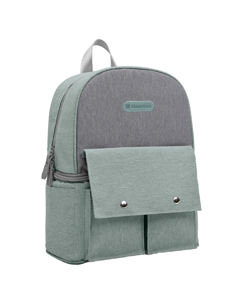 Kikkaboo Wickeltasche Nia Rucksack, Reißverschlussöffnung, verschiedene Fächer grün